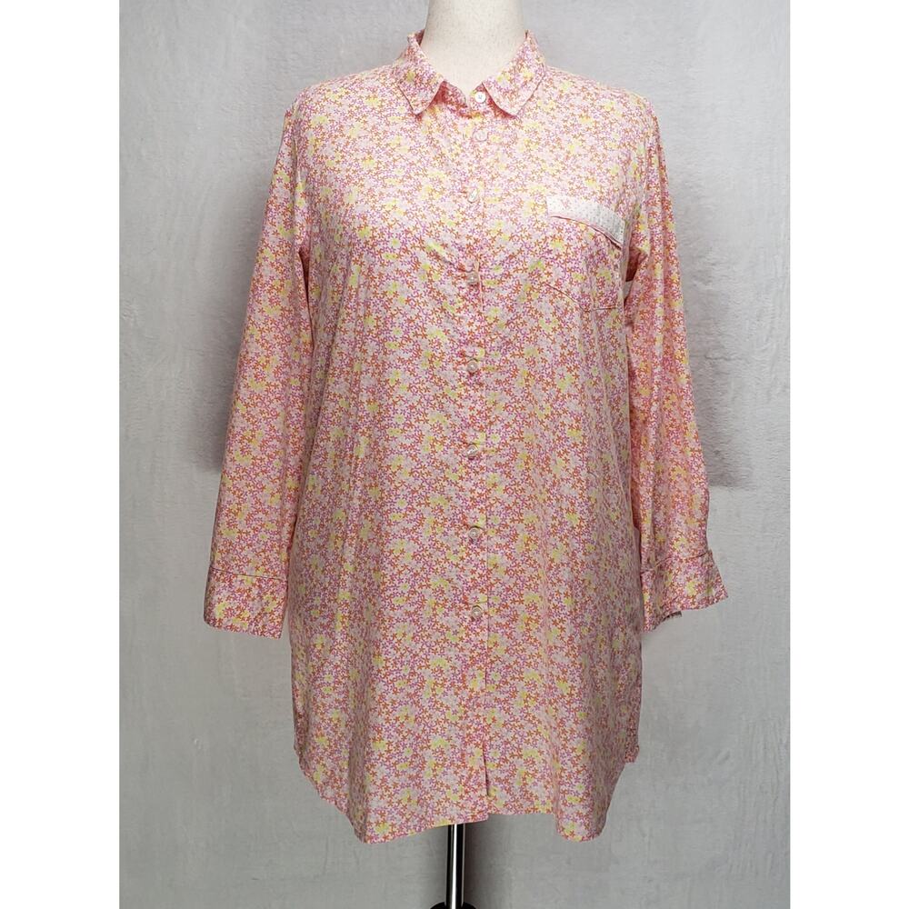 Victoria's Secret Pink Floral Cotton Sleepshirt Large